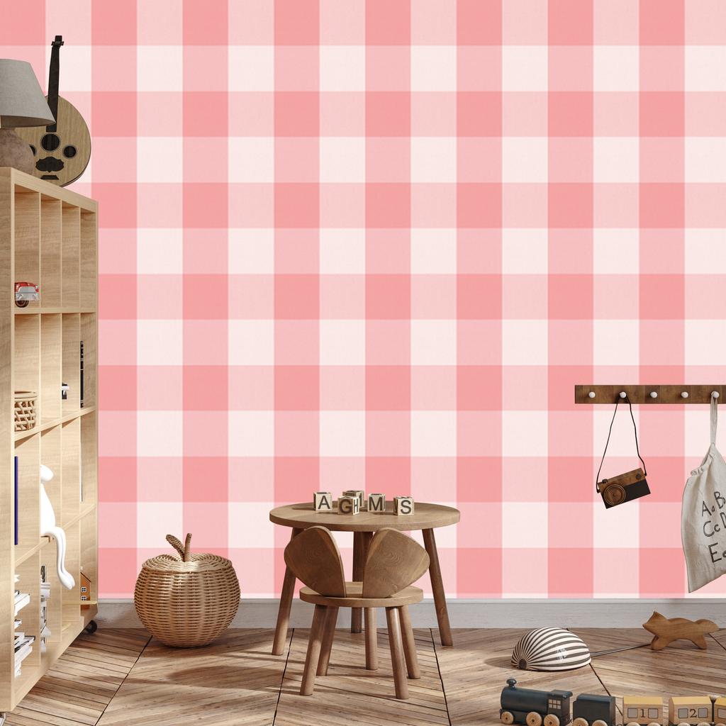 Minimalist Pastel Checkered Wallpaper for Living Room and Bedroom 50x1000