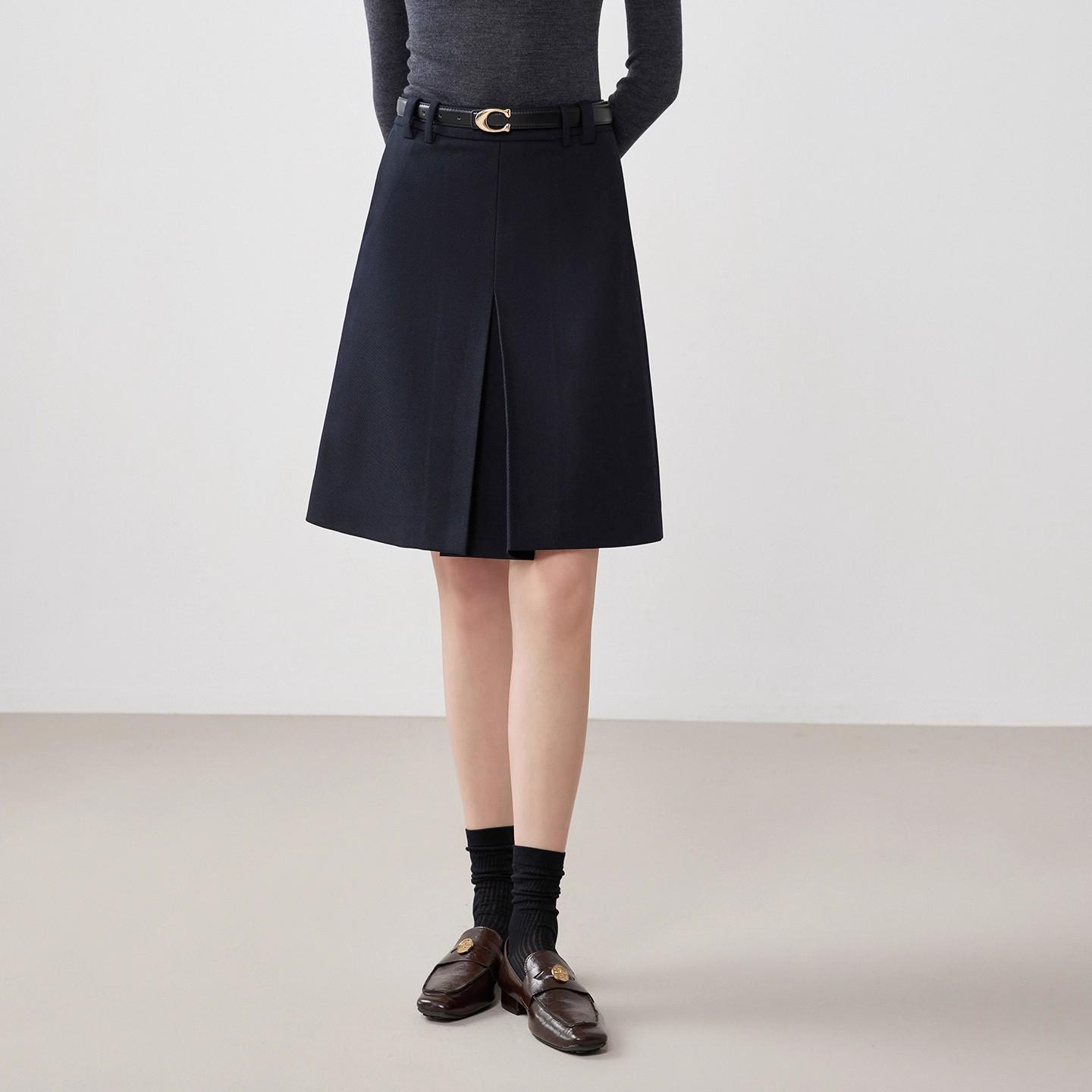 

Professional High Waist A-Line Midi Skirt - Spring/Autumn Petite Slimming Berkeley Style Large темно-синий