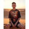 Men's Casual Short Sleeve T-Shirt - Animal Print Skull & Foliage Graphic Breathable Summer Tee Round Neck for Outdoor & Casual Wear, Summer