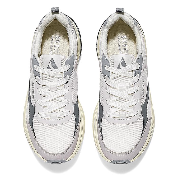 Skechers Street Comfortable Versatile Durable Low-Top Dad Shoes Women Sneakers White Gray 177352-WGY