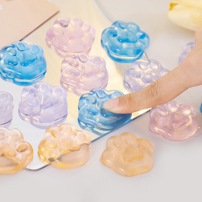 

10 шт. кавайные кошачьи лапки, мягкие реалистичные желейные блестящие кошачьи лапки, прозрачные, сжимаемые игрушки для детей и взрослых, подарки