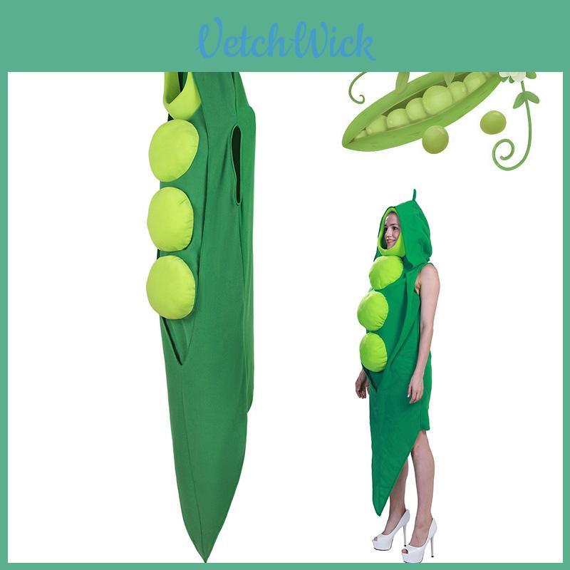 Falei Festival Vegetable Cos Stage Costume For Halloween Party Cosplay Food Pea Roleplay Outfit