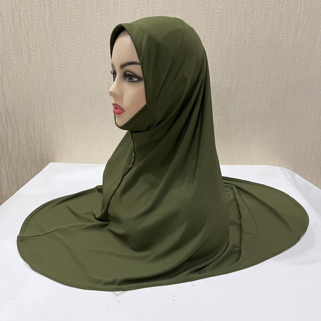 H124 Erwachsene hochwertige große Größe muslimischer Hijab-Schal mit Kinnteil islamische Kopftuch-Hüte Armia zum Überziehen Kopftuch Turbanmützen