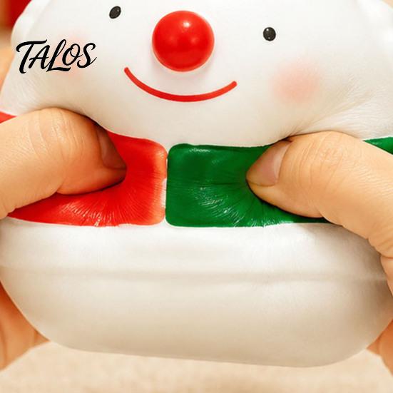 Durable Squeeze Toys Christmas Snowman Toy, Stress Relief Cute Fidget Birthday Gifts for Kids Figurine, Stocking Stuffer Party Favor, Gift Boys Girls
