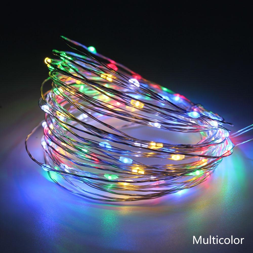 1pcs USB Powered LED String Lights 5M 50leds / 10M 100leds Silver Wire Fairy Garland for New Year Wedding Christmas Holiday Gift