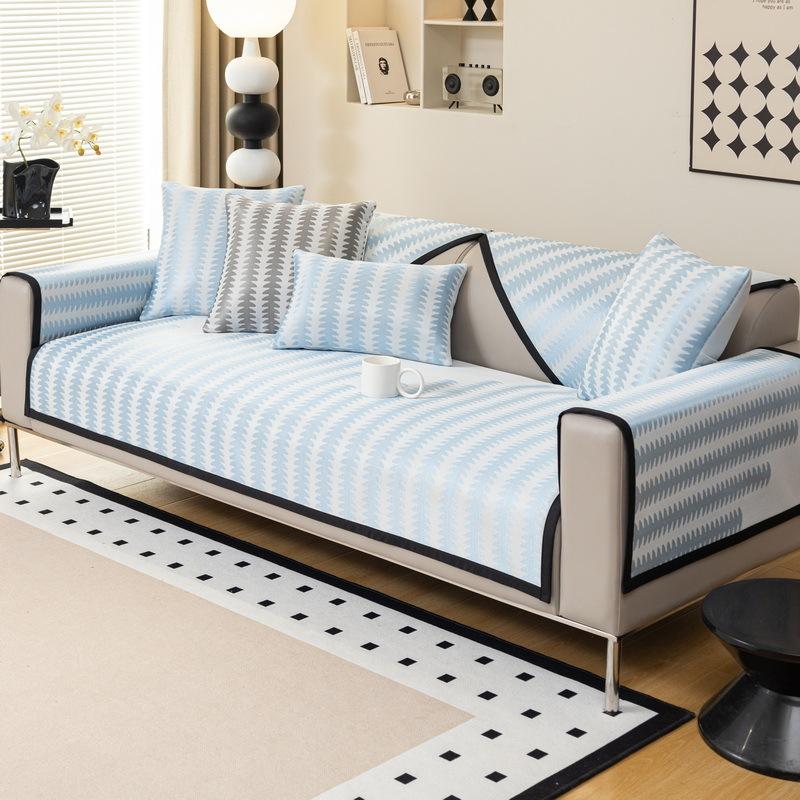 Summer Ice Silk Sofa Cushion Cool But Not Ice Sofa Seat Cushion Non-Slip Light Luxury High Sense  New Sofa Cover