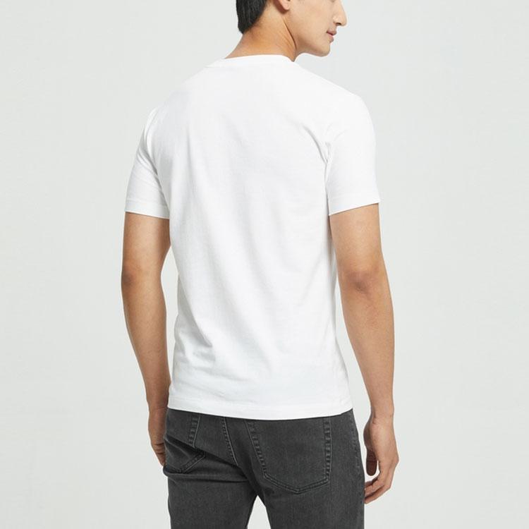 Calvin Klein Solid Color Printed Crew Neck Short Sleeve Regular T-Shirt Men Tops White J320568-YAF