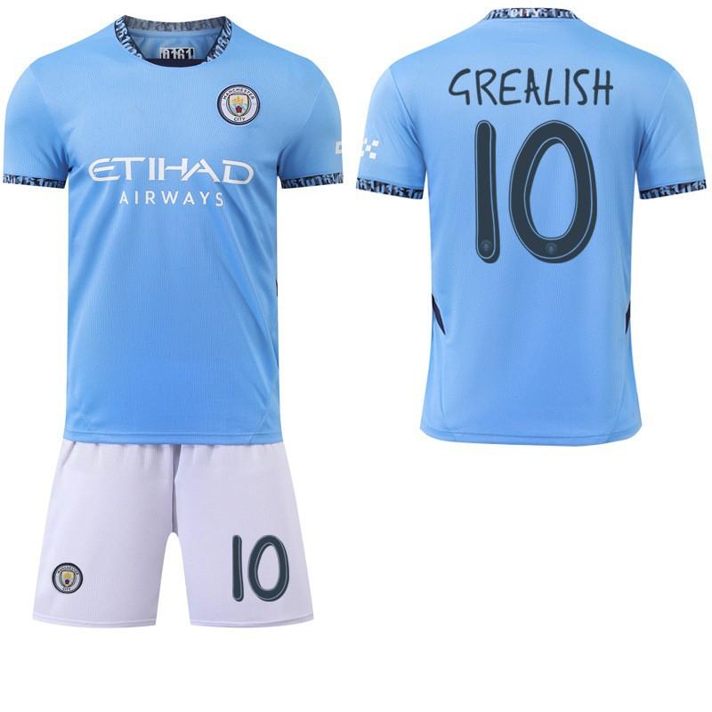 2425 Manchester City's Home Jersey Football Uniform Champions League Font No. 9 Harland 17 De Braunet New