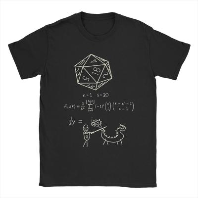 The Science Of 20 Sided Dice T Shirt Men's 100% Cotton Funny T-Shirts Dungeon Dragon DnD Tee Shirt Short Sleeve Tops Adult