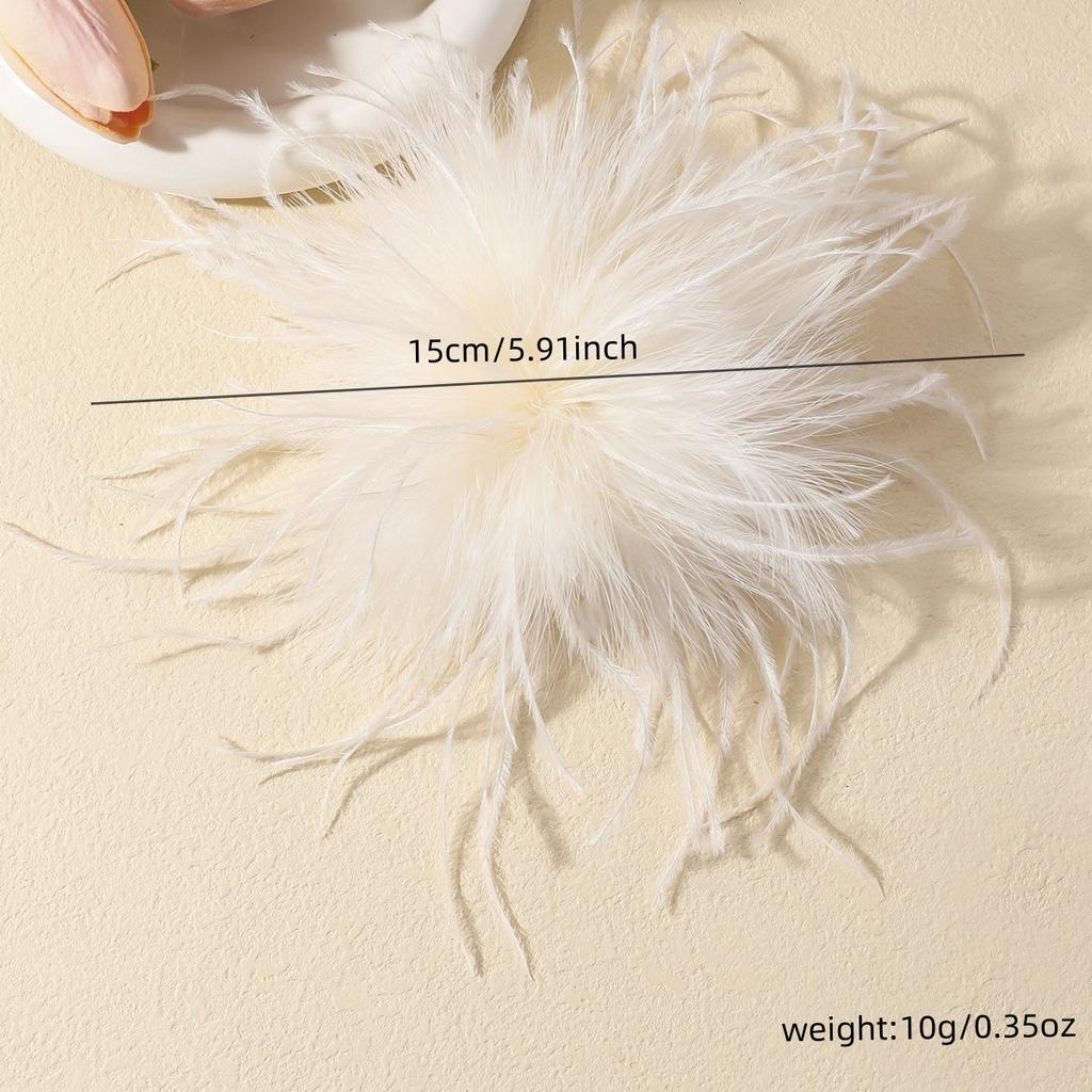15CM Vintage Artificial Feather Brooch for Women French Style Handmade Exaggerated Lapel Pins Weddings Party Jewelry Accessories