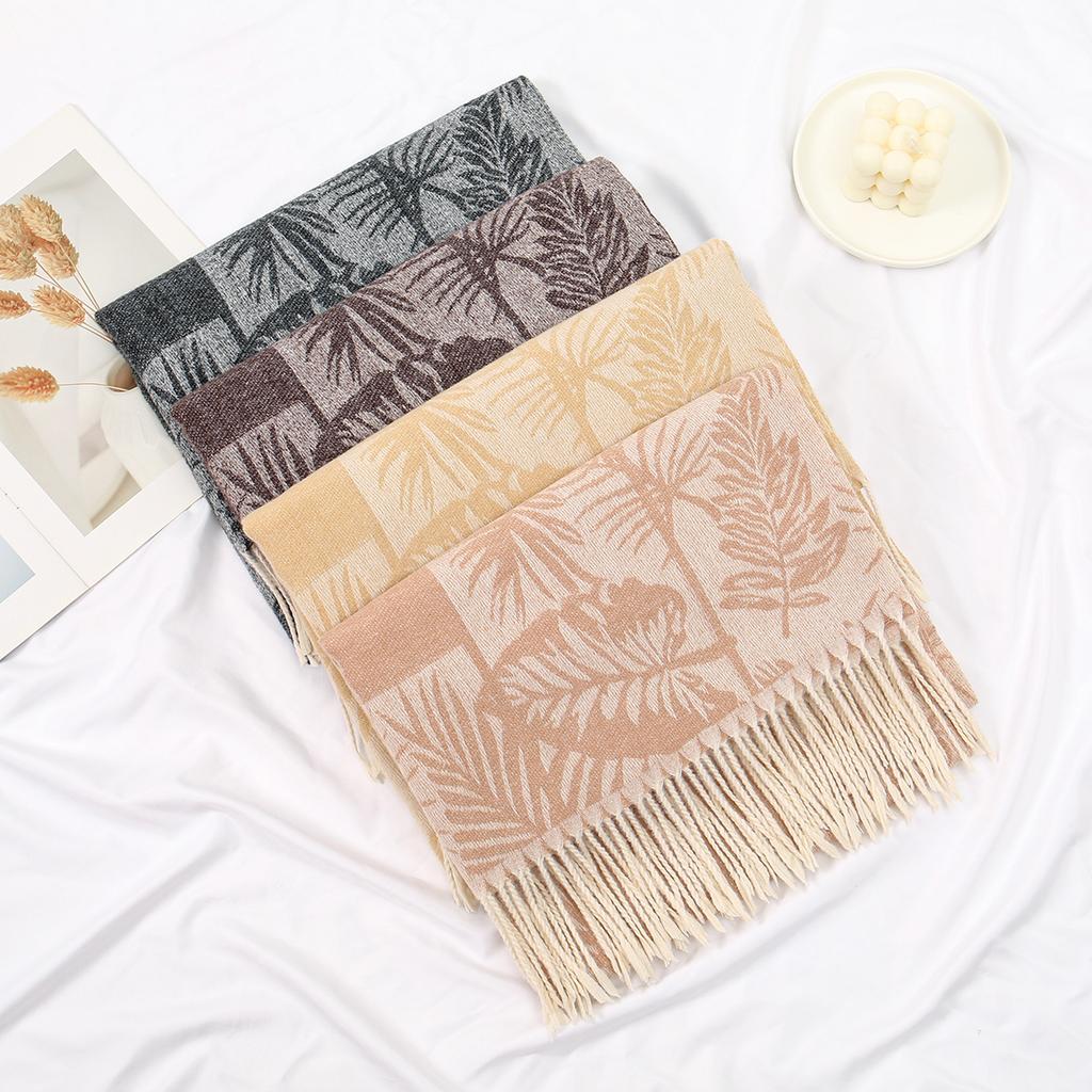 Fashion Jacquard Pashmina Scarf Tassels Shawls Woman Autumn Winter Warm Wraps Big Size Cape Female Thick Blanket Wraps Foulard