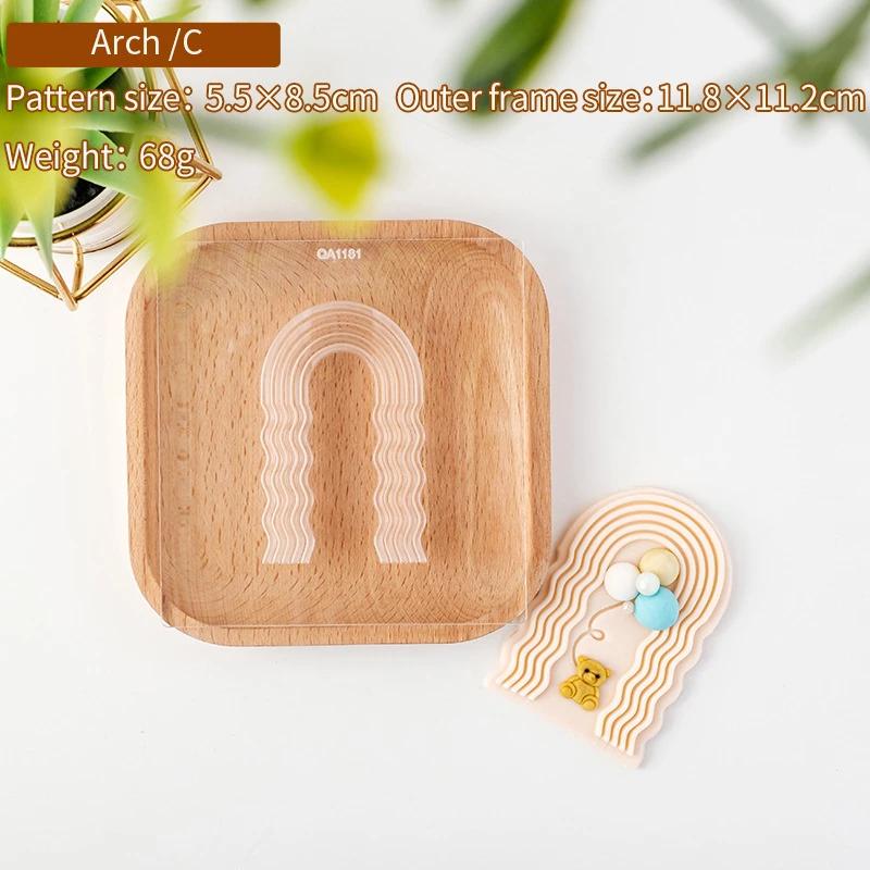 Boho Arch Rainbow Cookie Cutter Mold Bohemian Arched Cake Decorating Tool Birthday Wedding Baby Shower Biscuit Stamp for Baking