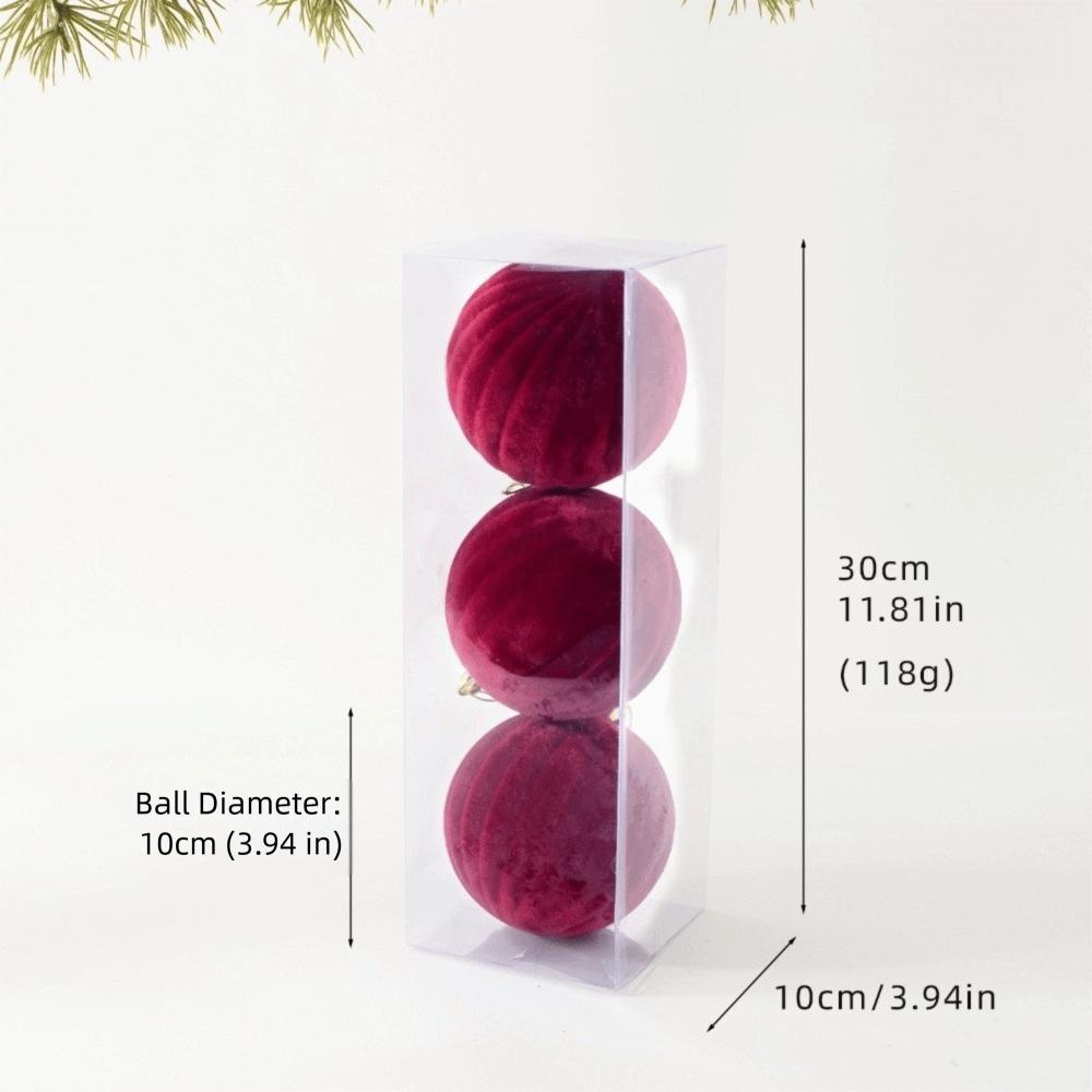 DIY Christmas Tree Ornament PVC Christmas Flocked Ball Set  Christmas Tree Decor