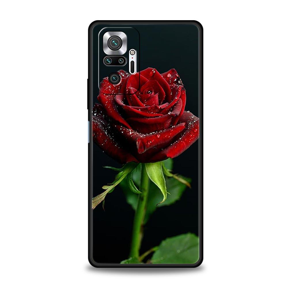 Beautiful Red Rose Flowers Phone Case For Xiaomi Redmi Note 13 12 5G 9S 9 8 10 11 Pro 4G 9T 13C 12C 10C 9C 9A 7 Pro Soft Cover