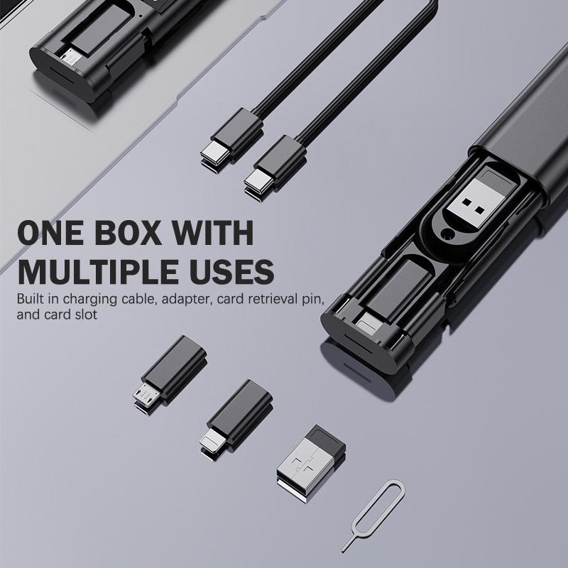 PD60W USB C To Type C Cable For IPhone 15 Pro Max Xiaomi Fast Charging Travel Multi Functional USB Adapter SD Card Storage Box