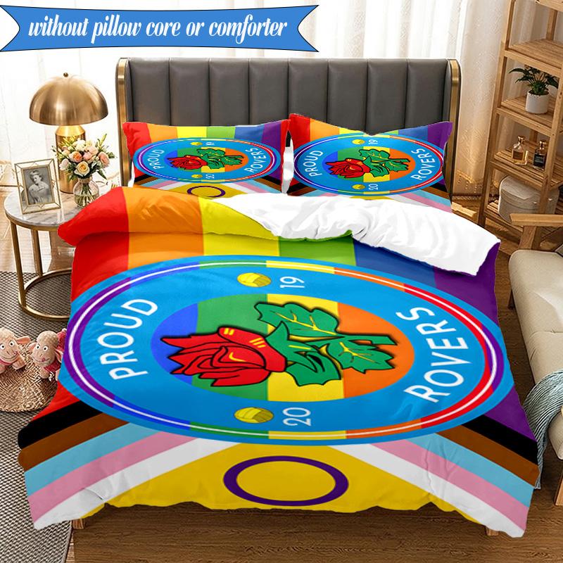 3PCS Blackburn Rovers Crest Football Club Soft Bedding Set,Including 1pc Duvet Cover And 2pcs Pillowcases Perfect for Bedroom, Dormitory, Fan Gift