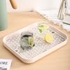 Household Drain Tray Double-Layer Plastic Tea Tray Simple Fruit Tray Rectangular Shelf Tea Set Storage Rack Water Filtration