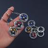 Two-Tone Rotating Wheel Hub Keychain with Dual Card Clamp & Free Laser Engraving