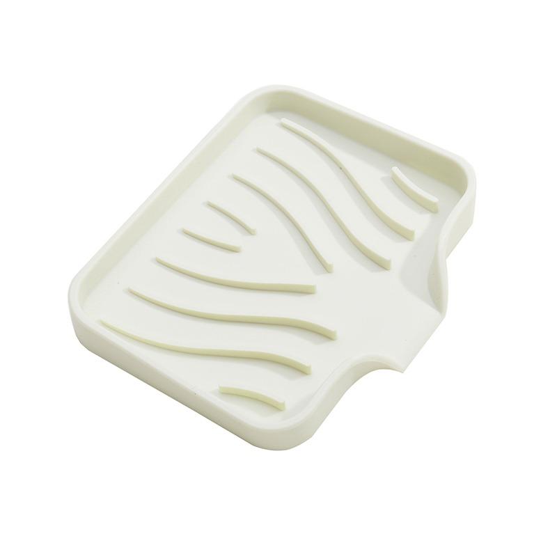 1-Pack Silicone Drain Soap Box Kitchen Bathroom Anti-slip Sink Tray Creative Washing Table Soap Tray Free Punch Drain Rack