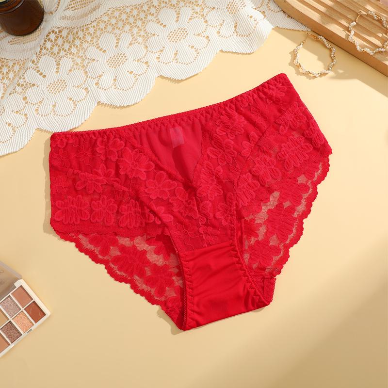 1pcs Women's High Waisted Plus Size Lace Underwear, Fashionable, Breathable, Soft and Comfortable Women's Underwear, 6 Colors To Choose From