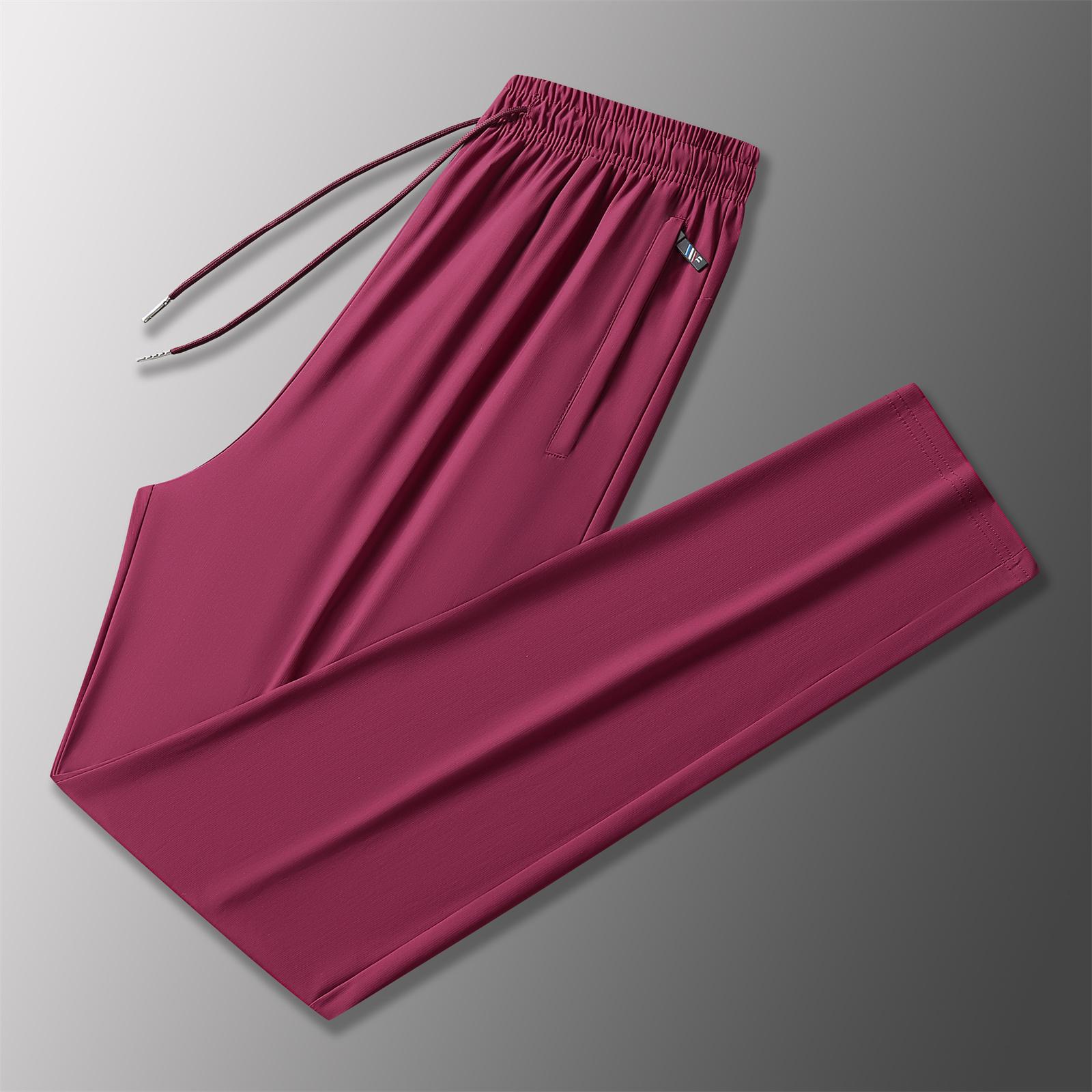 

Женские повседневные брюки с высокой талией, поясом, спортивными брюками и карманами M красный