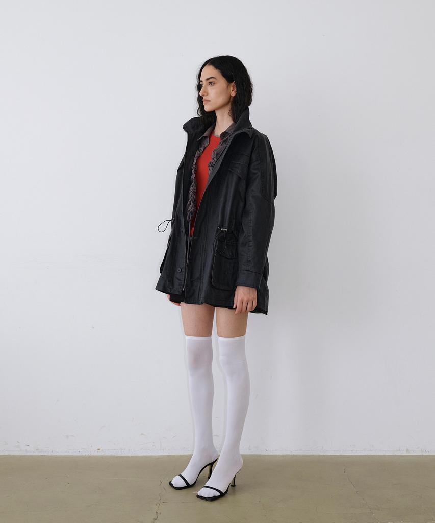 UUNE SCENE Vintage Washed Half Jacket_Black