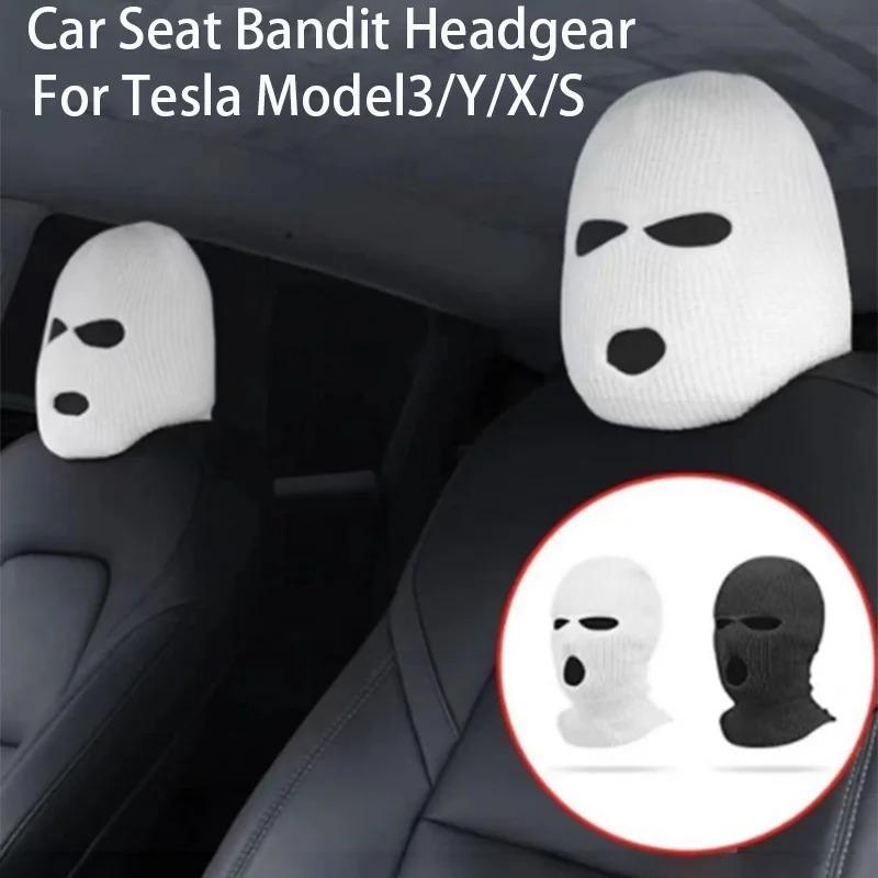 For Tesla Model Y 3 X S Car Seat Cover Headrest Actor's Headgear Street Pranks Sentinel Decoration Hat Car Interior Accessories