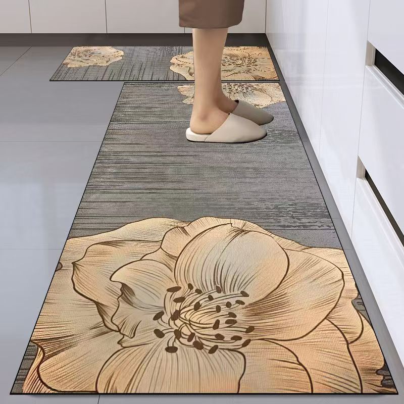 Diatomaceous earth floor mat, non-slip, washable, long strip, absorbent, stain-resistant, customizable, thickened kitchen floor mat