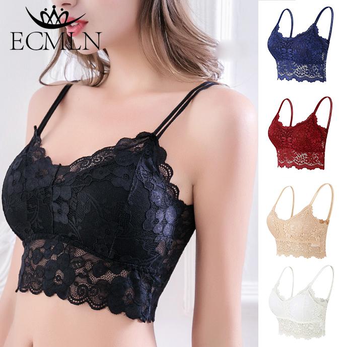ECMLN L-XL Summer Outer Wear Fashion Women's Lace Bra Women's Top Casual Comfortable Wrap Bra