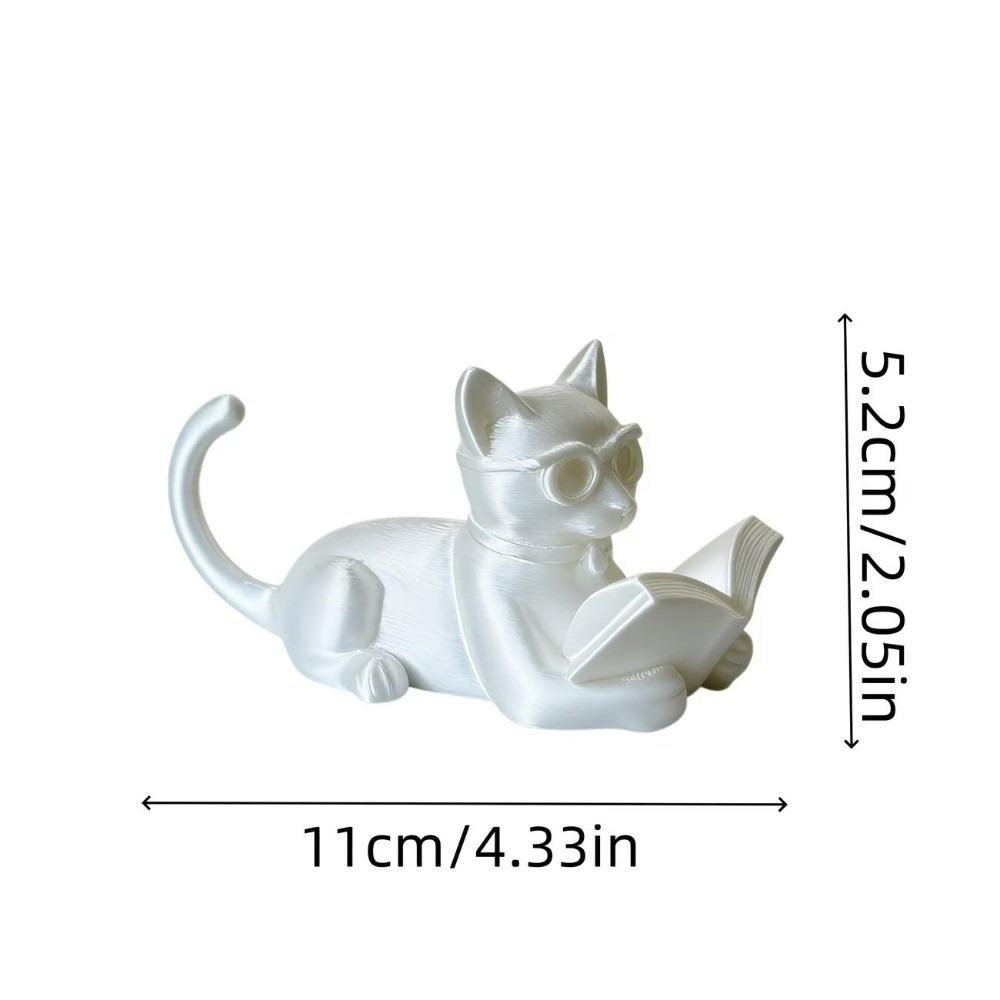 Cute Desktop Cat Decorations Creative Decorative Cat Statues Reading Cat Ornament Bedroom Decor