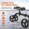 Folding Knee Scooter, Carbon Steel Steerable Knee Walker with Height-Adjustable Handlebar & Knee Pad, All-Terrain Solid Wheels, Dual Brakes, Leg