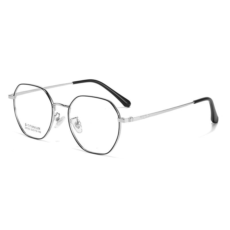 Retro Polygonal Metal Glasses Frames: Fashionable, Slim, Non-Prescription Myopia Glasses