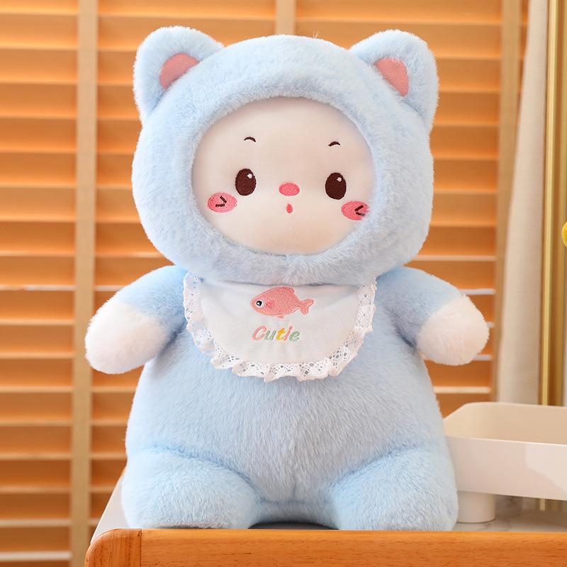 Cute Hug Cat Plush Doll Girl Super Soft Cute Kitten Baby Rag Doll Children Hug Sleeping Pillow