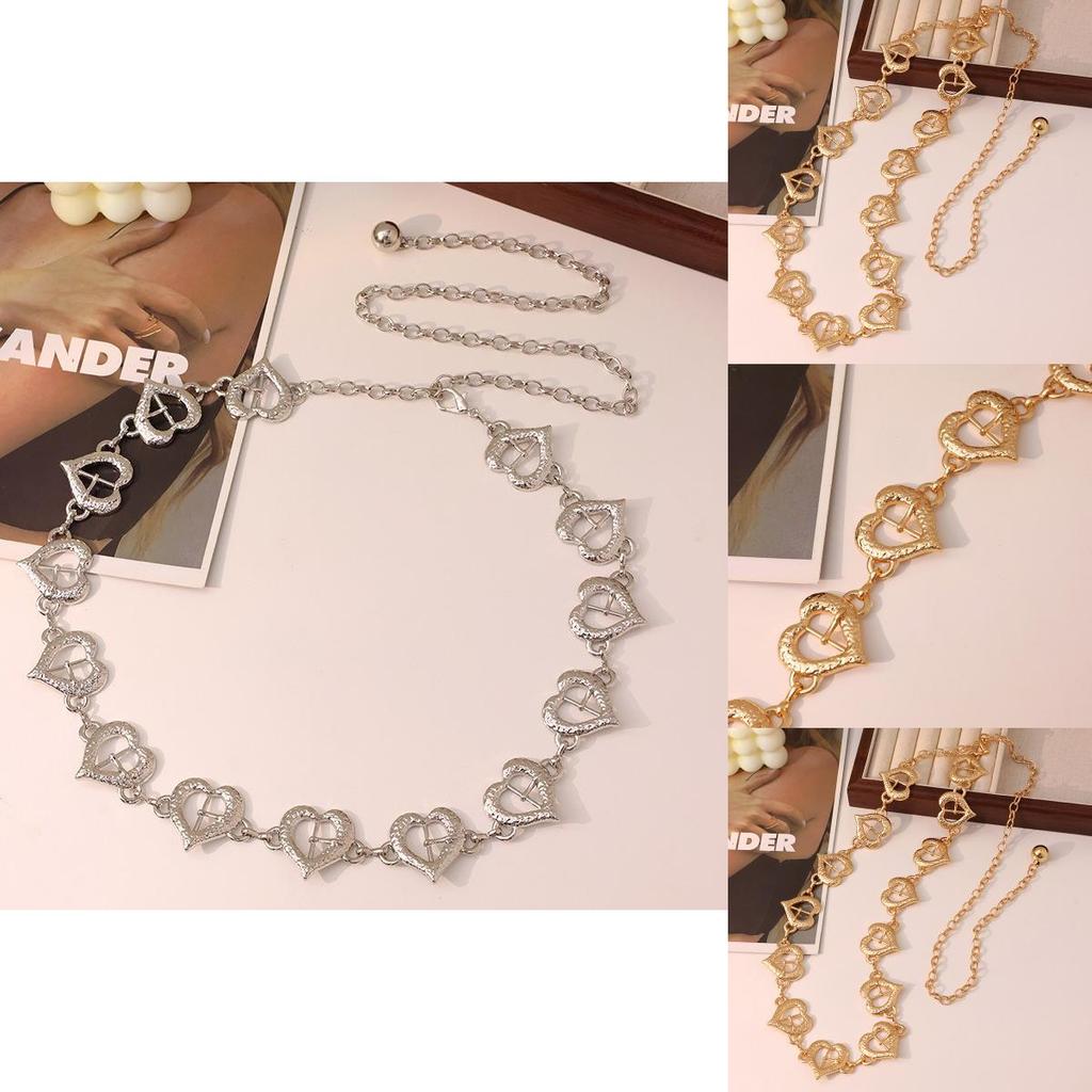 Love Heart Metal Waist Chain With Elegant Hollow Buckle For Women Summer Fashion Accessory