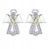 Earrings With S925 Cubic Zirconia, Angel Studs, Hearts, -Plated Angel