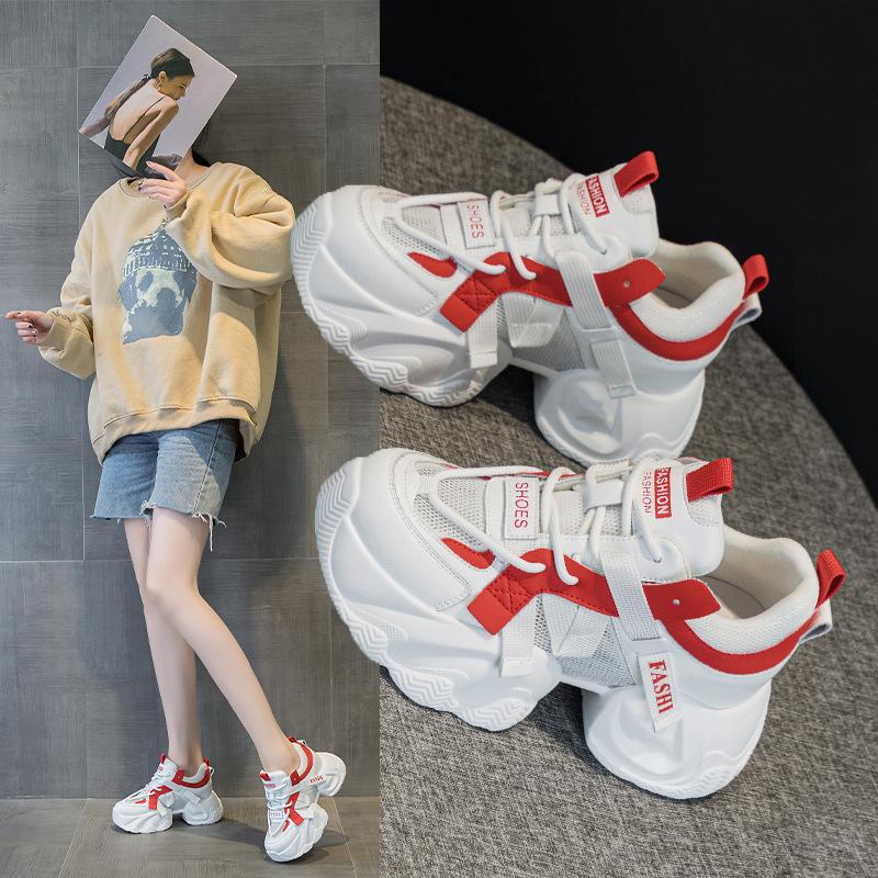 Dad shoes breathable spring and summer new thick-soled thin small ins trendy mesh casual sneakers