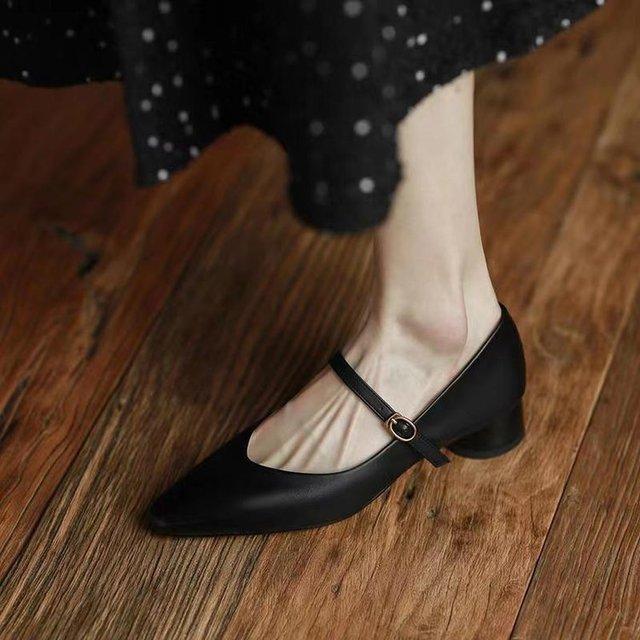 Women Shoes Pointed Toe Square Heel Mary Janes Shoes Scarpe Donna Con Tacco Lolita Shoes Pumps Women Shoes Zapatos