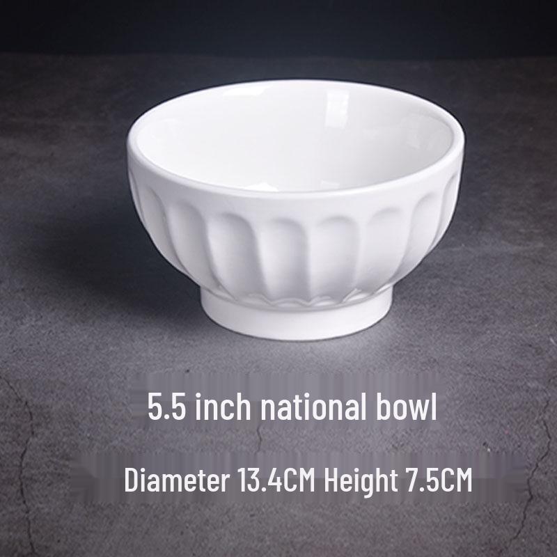 Pure White Ceramic Multi-Purpose Bowl for Noodles, Ramen, Soup, Desserts, Porridge, Vegetables, and Rice.