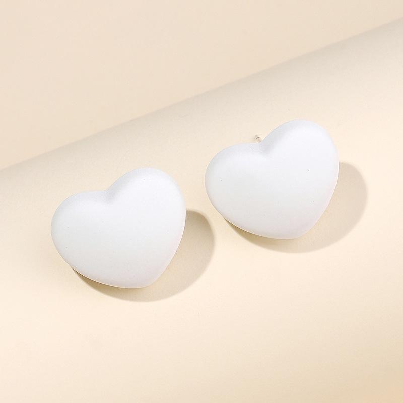 Colorful Heart Stud Earrings - Cute and Fresh Jewelry for Women