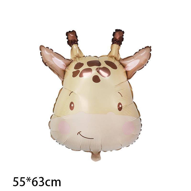 6ks Roztomilý fóliový balónek se safari zvířátky - Lev Tygr Žirafa pro dekoraci na narozeniny Wild One a Baby Shower Dekorace na Jungle párty