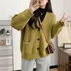 Knitted Cardigan Women's Buttons Autumn and Winter New Lazy Wind Soft Waxy Loose V-neck Loose Sweater Jacket Women
