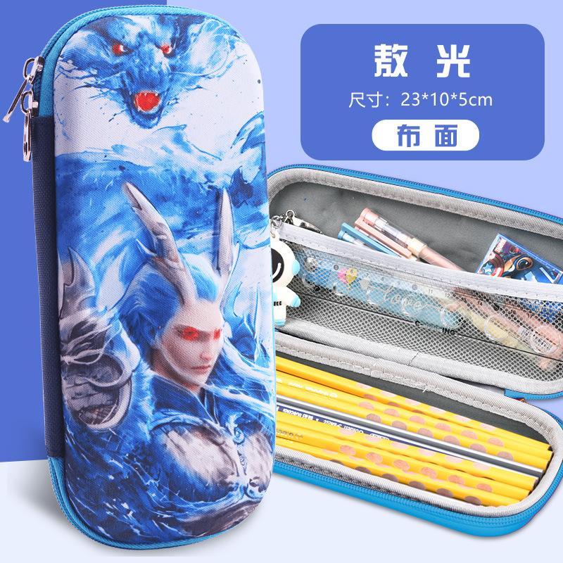 New stationery box for primary school students, cartoon pencil case, three-dimensional pencil case, anti-drop Korean version
