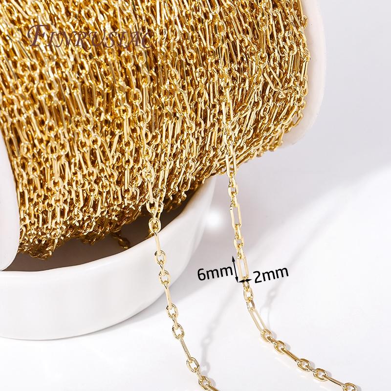 

DIY Jewelry Making Chains 14K Gold Plated Metal Square Thin Chains High Quality Spool Chains For DIY Necklace Bracelet Materials 1 Meter