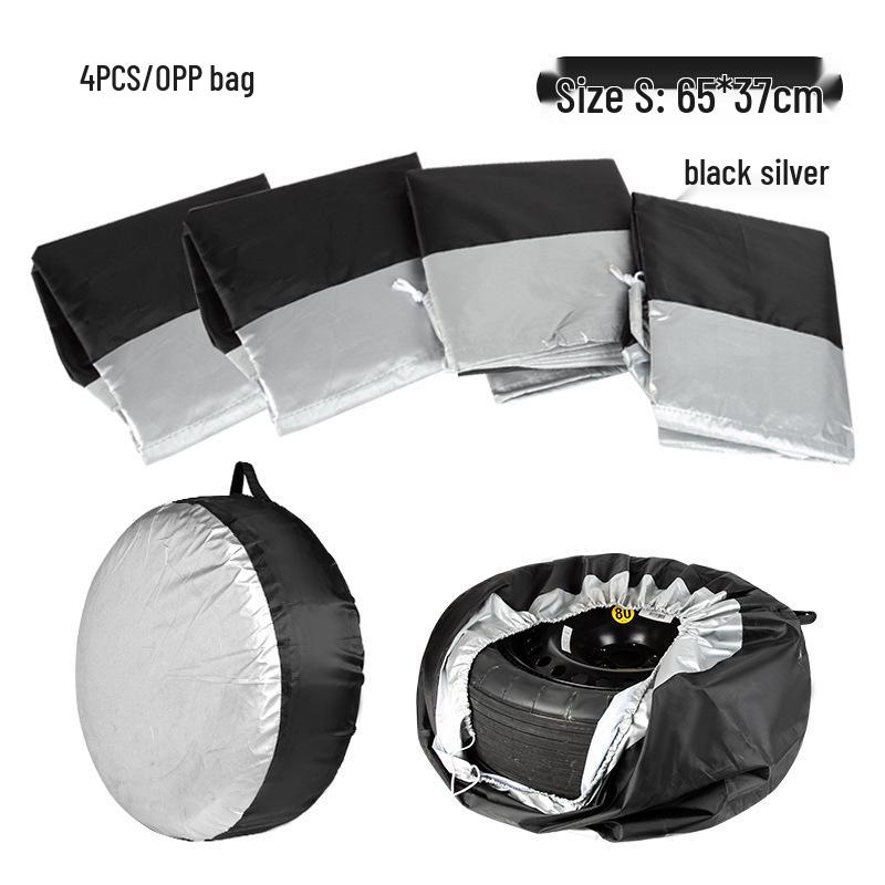 Car Spare Tire Protective Cover - Sunproof & Dustproof 190T Polyester Taffeta Storage Bag
