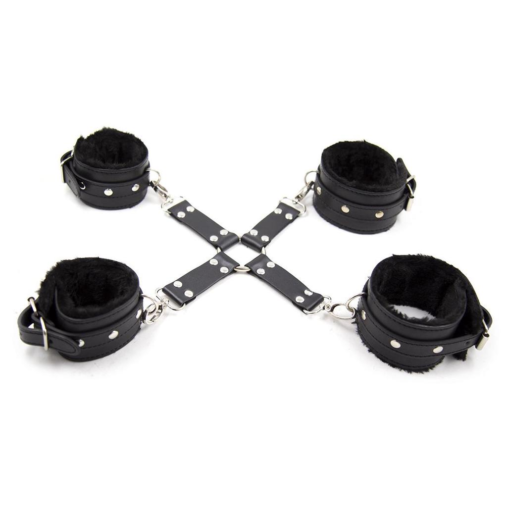 Plüsch-Handfesseln & Fußfesseln Set für Bondage & Bühnenauftritte