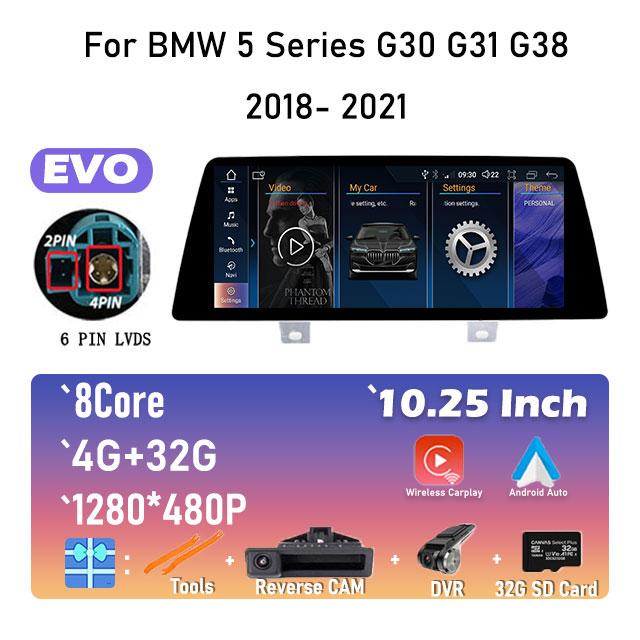 8 Core Android 14 Wireless Carplay For BMW 5 Series G30 G31 G38 2018- 2021 EVO System Car Multimedia Player Radio GPS Navigation
