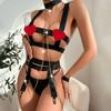 Newest Sexy Four-piece Underwear Set Women Sex Hollow Out Lingerie Set Sexy Bondage Women Lingerie