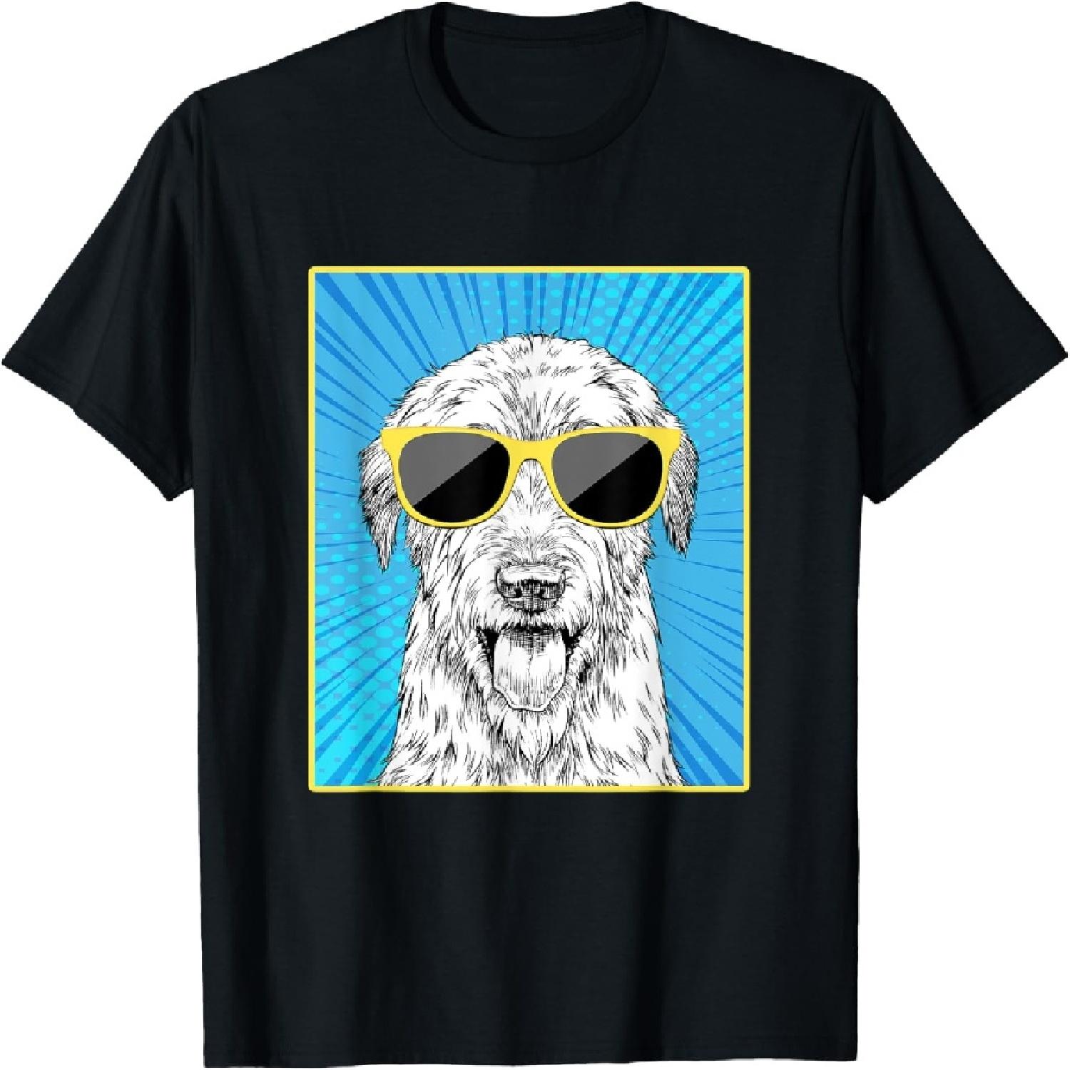 Irish Wolfhound Portrait Pop Art Sighthound Dog Sunglasses T-Shirt XXXXXL разноцветный