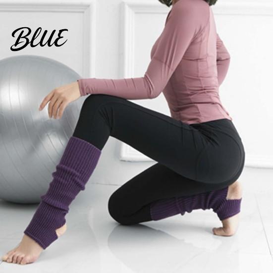 Women Knitted Leg Footless Blow Warm Warmers Pair Thickened Socks 1 Solid Color Knee