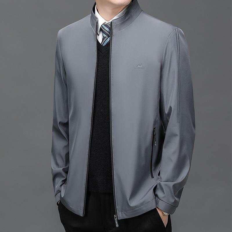 Men's Business Jacket Stand Up Collar Jacket Men's Loose Casual Jacket